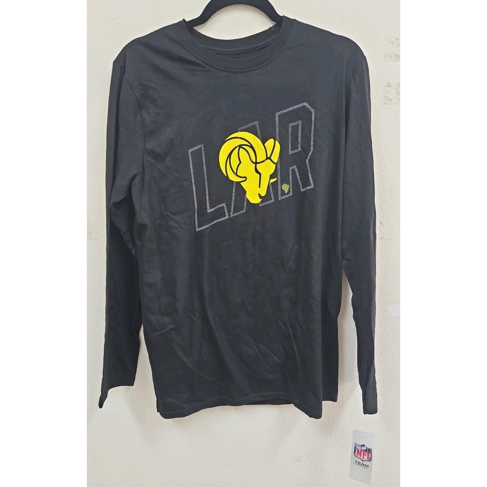 NFL Los Angeles Rams Shirt Mens Medium Black Long Sleeve Football Team NWT